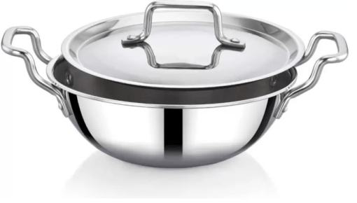 Praylady Stainless Steel Handi Casserole with Lid, Nexon Series Triply Kadai with Capacity - Image 2
